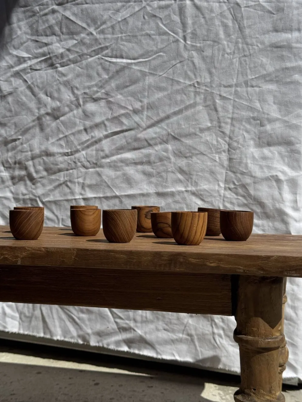Mini tasse, coupelle ou coquetier en teck H5 D5