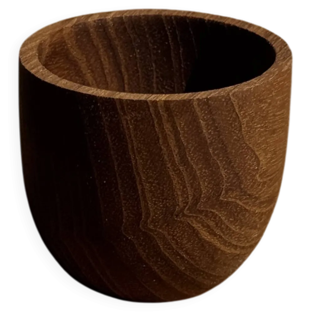 Mini tasse, coupelle ou coquetier en teck H5 D5