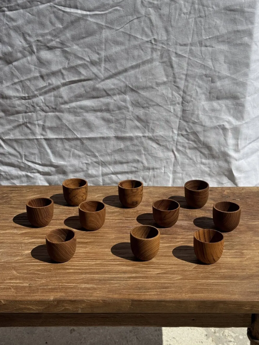 Mini tasse, coupelle ou coquetier en teck H5 D5