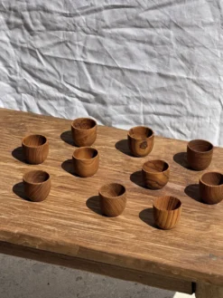 Mini tasse, coupelle ou coquetier en teck H5 D5