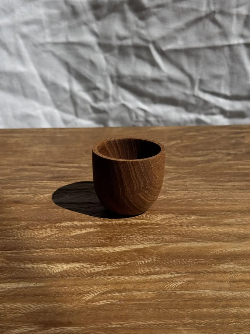Mini tasse, coupelle ou coquetier en teck H5 D5