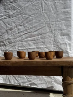 Mini tasse, coupelle ou coquetier en teck H5 D5