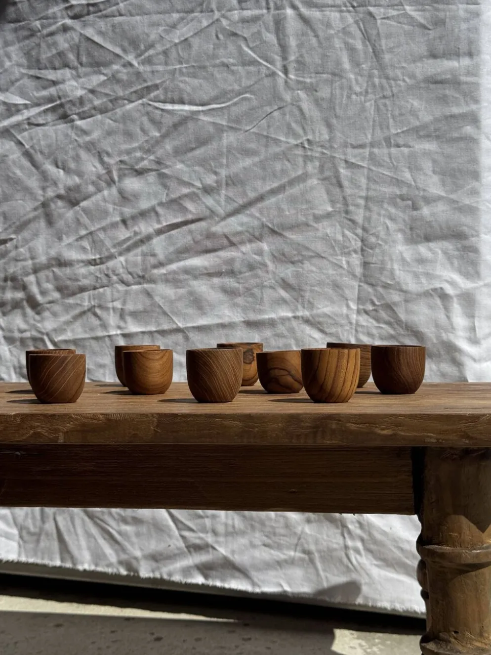 Mini tasse, coupelle ou coquetier en teck H5 D5