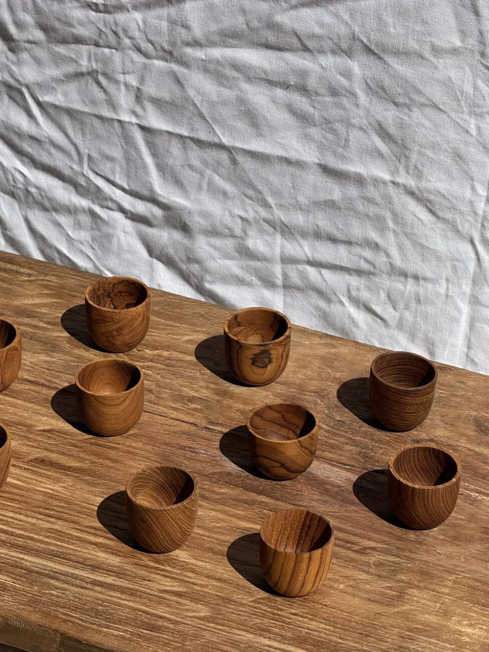 Mini tasse, coupelle ou coquetier en teck H5 D5