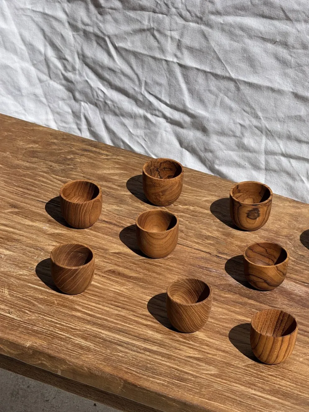 Mini tasse, coupelle ou coquetier en teck H5 D5