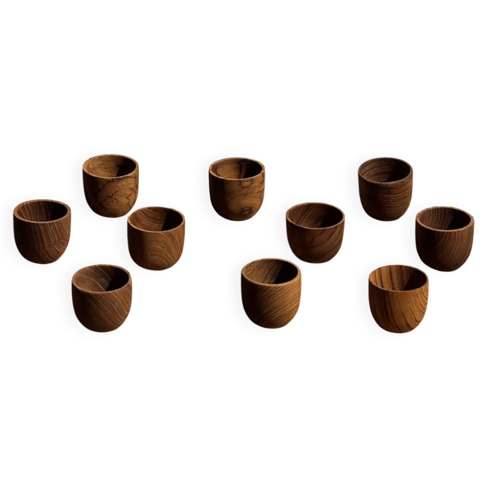 Mini tasse, coupelle ou coquetier en teck H5 D5