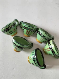 6 mini tasses HB Quimper vert vif