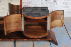Miroir de coiffeuse Art Déco tchèque en noyer, années 1930