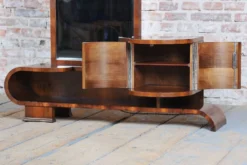 Miroir de coiffeuse Art Déco tchèque en noyer, années 1930