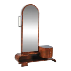Miroir de coiffeuse Art Déco tchèque en noyer, années 1930