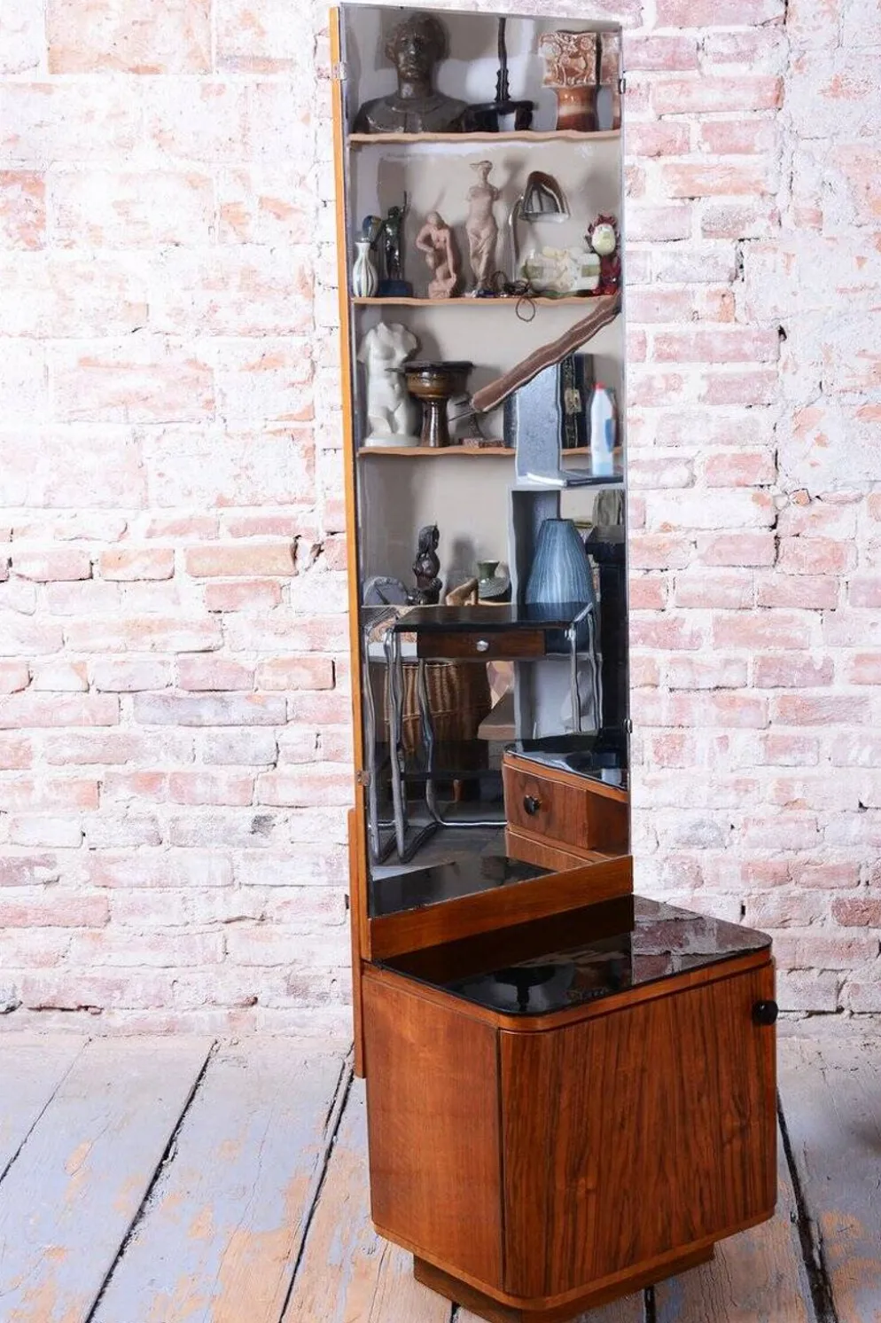 Miroir de dressing Art Déco par J. Halabala pour Up Zavody, République tchèque, années 1940, ensemble de 2
