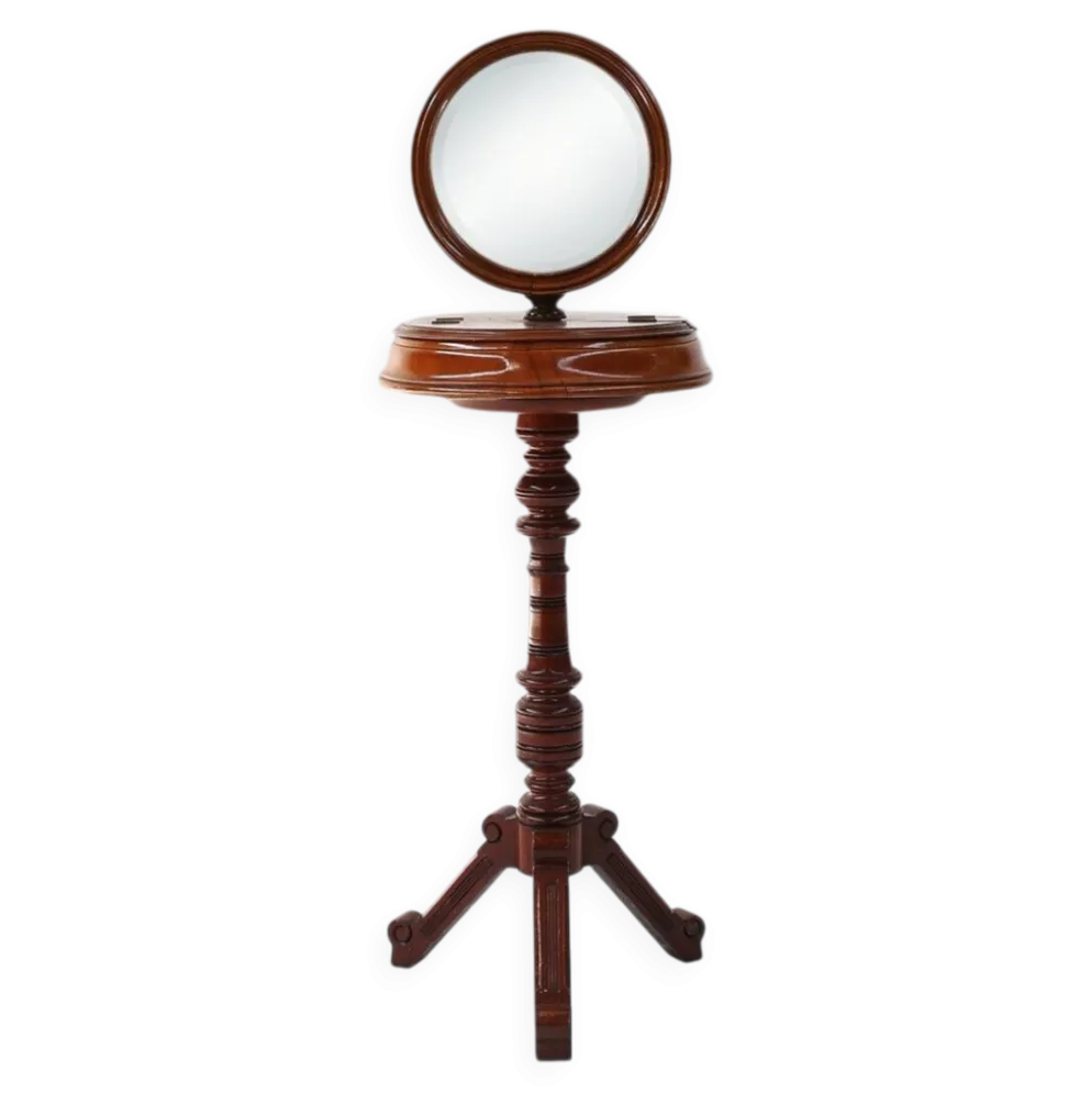 Miroir de maquillage romantique avec rangement latéral, France années 1850