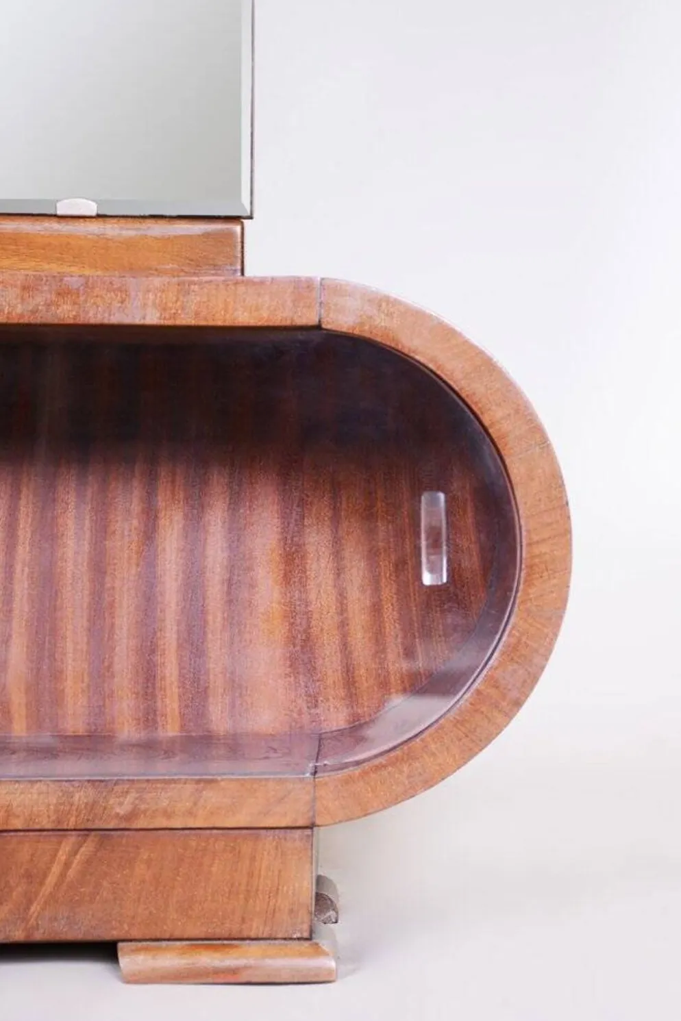 Miroir de toilette Art Déco en noyer, tchèque, années 1920