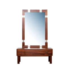 Miroir suédois du milieu du siècle avec console de coiffeuse – Ateljé Glas & Trä