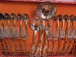 Ménagère ancienne 51 pièces métal argenté - Achille Princet - Style Louis X