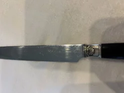 Ménagère de couteaux de style Empire en ébène, viroles et culots en argent