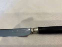 Ménagère de couteaux de style Empire en ébène, viroles et culots en argent