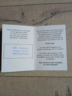 Ménagère de luxe SBS Solinger 63 pieces