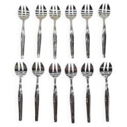 Ménagère 12 fourchettes à dessert en métal argenté