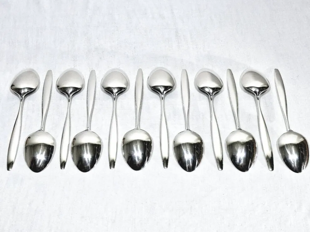 Ménagère georg jensen - modèle cypress - 133 pièces, argent massif