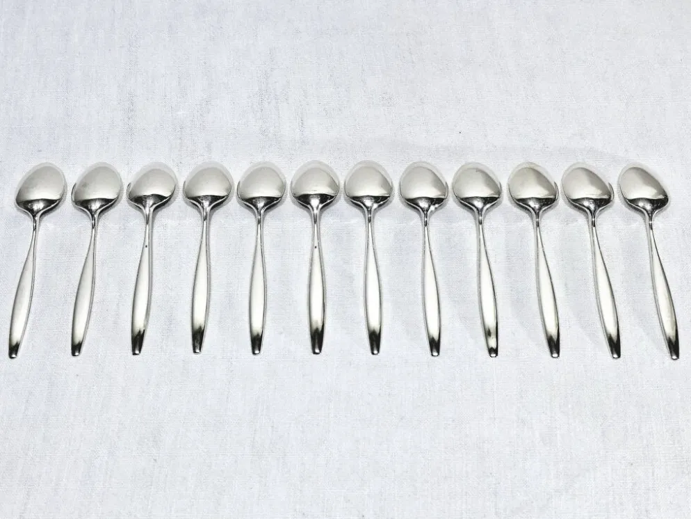 Ménagère georg jensen - modèle cypress - 133 pièces, argent massif