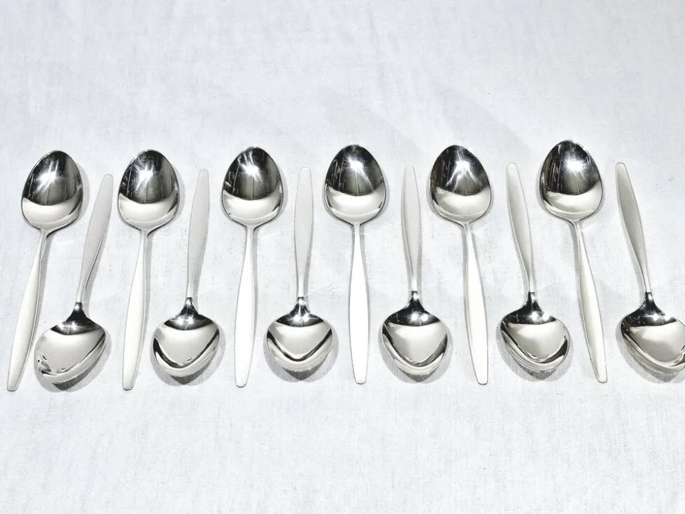 Ménagère georg jensen - modèle cypress - 133 pièces, argent massif