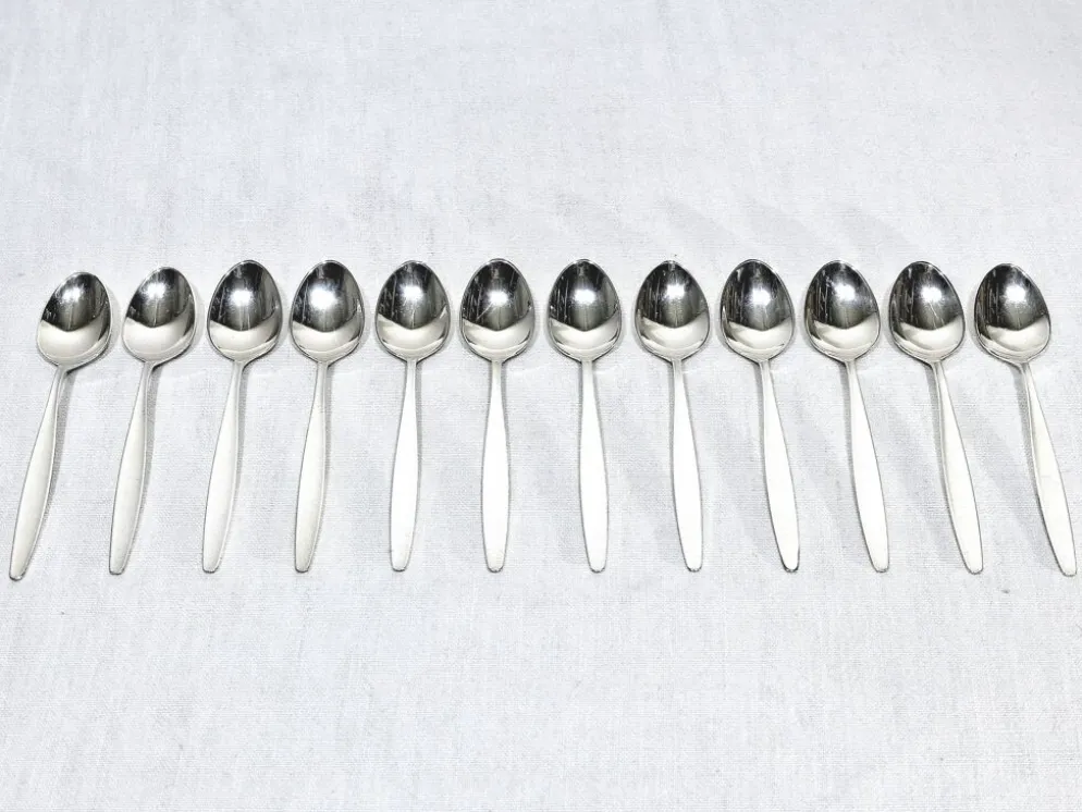 Ménagère georg jensen - modèle cypress - 133 pièces, argent massif