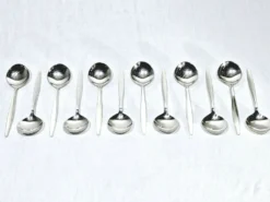 Ménagère georg jensen - modèle cypress - 133 pièces, argent massif