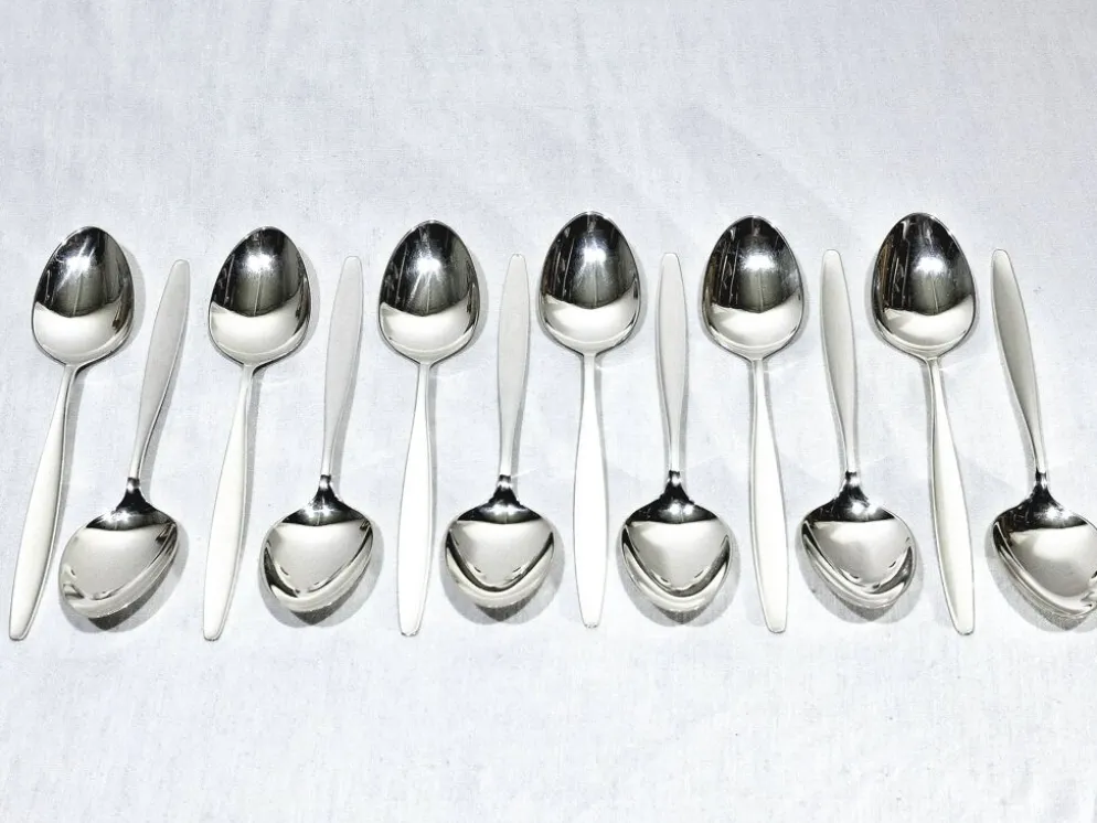 Ménagère georg jensen - modèle cypress - 133 pièces, argent massif