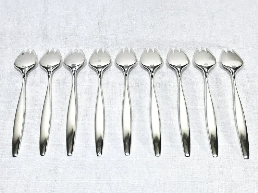Ménagère georg jensen - modèle cypress - 133 pièces, argent massif