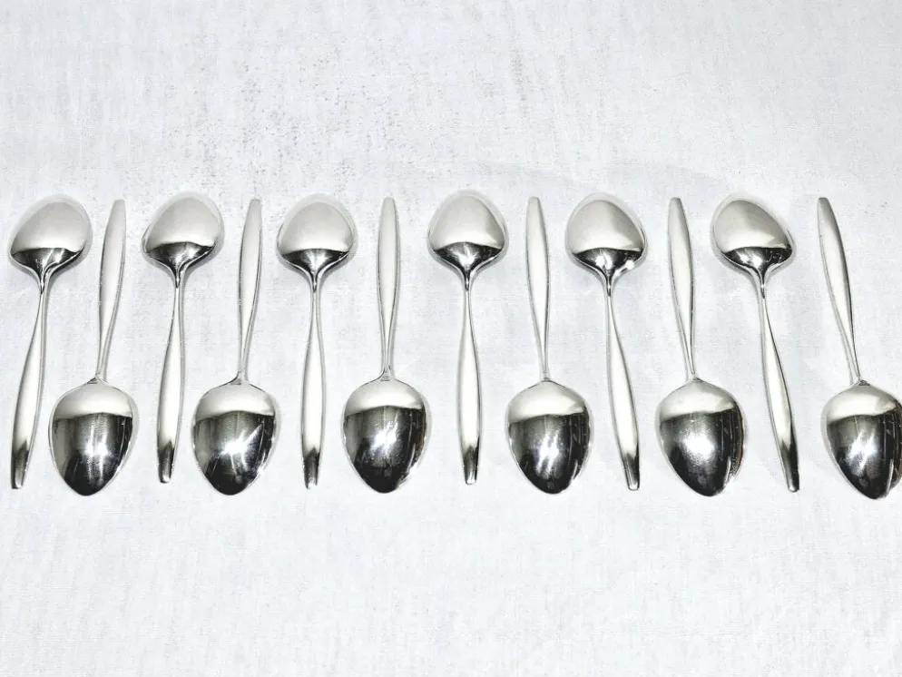 Ménagère georg jensen - modèle cypress - 133 pièces, argent massif
