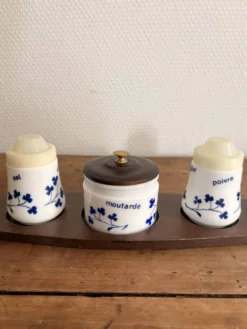 Ménagère Service Condiment Vintage Sel Poivre Moutarde 1970