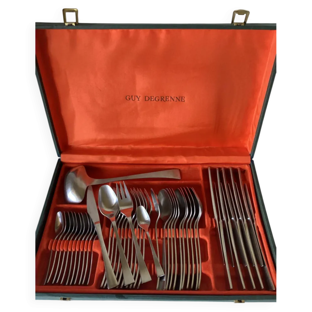 Ménagère vintage en inox Guy Degrenne, modèle Jet