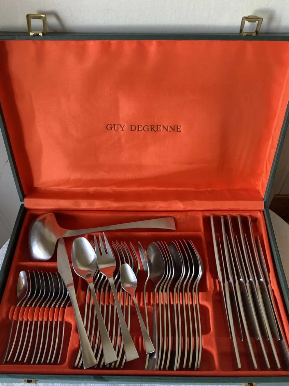 Ménagère vintage en inox Guy Degrenne, modèle Jet