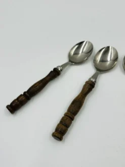 Ménagère vintage 22 pièces manches style bois