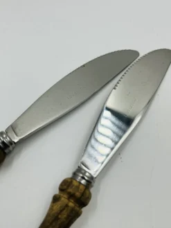 Ménagère vintage 22 pièces manches style bois