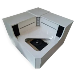 Mobile angulaire de design avec tourne-disque intégré – Pièce unique vintage