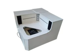 Mobile angulaire de design avec tourne-disque intégré – Pièce unique vintage