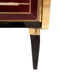 Mobilier de bar en bois massif et en verre coloré des années 1950, Italie