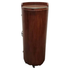 Mobilier de bar rond en acajou de style Art déco français, années 1920/30