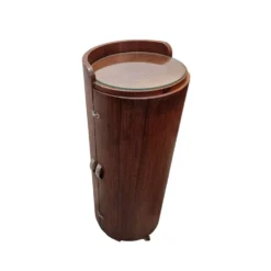 Mobilier de bar rond en acajou de style Art déco français, années 1920/30