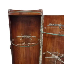 Mobilier de bar rond en acajou de style Art déco français, années 1920/30