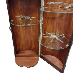 Mobilier de bar rond en acajou de style Art déco français, années 1920/30