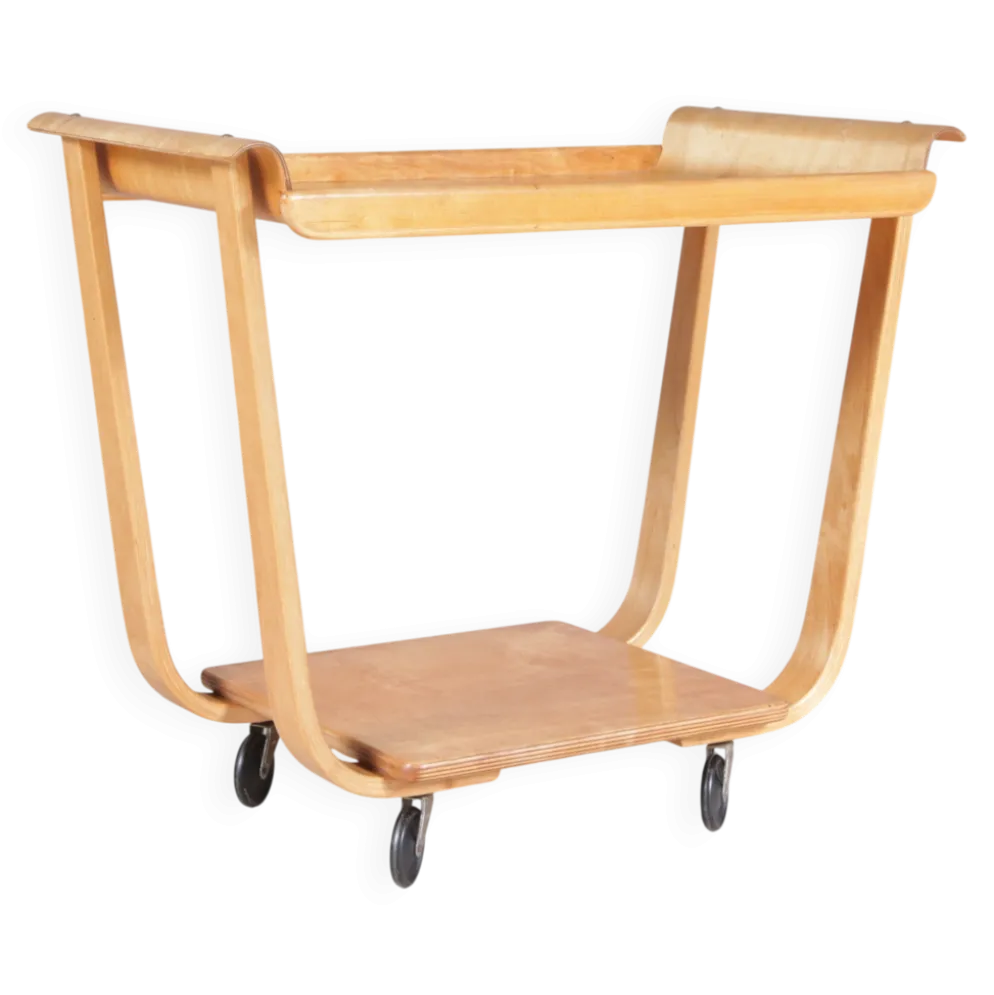 Modèle de chariot en bouleau des années 1950 : PB01 par Cees Braakman pour Pastoe Pays-Bas