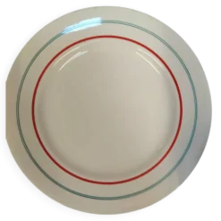 Moulin des Loups 12 assiettes plates modèle Stanislas liserés rouge et