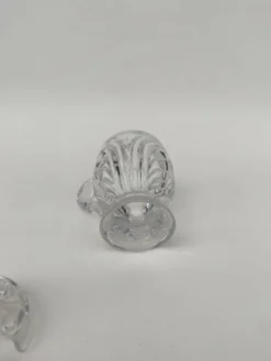 Moutardier en cristal moulé, première partie du XX ème siècle.