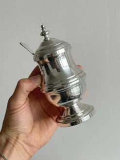 Moutardier, sucrier en métal argenté