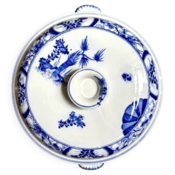 Moyenne soupière Creil & Montereau en terre de fer bleue, service