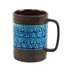 Mug en céramique Trifoglio Blue, design italien, années 1960, designer : Aldo Londi, ma