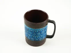 Mug en céramique Trifoglio Blue, design italien, années 1960, designer : Aldo Londi, ma
